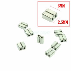 10Pack Dental Double Tubes Lingual Button Orthodontic Steel Crimpable Hooks Stop
