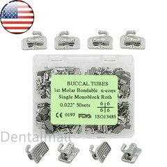US 50Sets Dental Orthodontic Monoblock Roth MBT 022 1St Molar Buccal Tubes