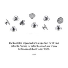 Dental Orthodontic Metal Lingual Buttons Bondable Round Base with Mesh 10Pcs/Kit