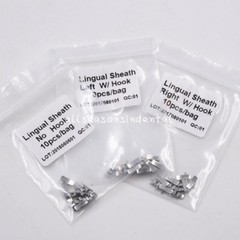 10 Packs Dental Orthodontic Lingual Sheath With Hook On Left / Right/ NO Hook