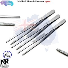 Ortho Dressing Tweezer 14.5cm Tissue Thumb Holding Forceps Set Of 3