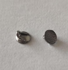 10pcs Dental Lingual Buttons With Traction Hook Mesh Base Round Long Short