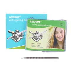 AZDENT Dental Self-Ligating Bracket Buccal Tube MBT Roth 0.022 Hooks 345/Tool