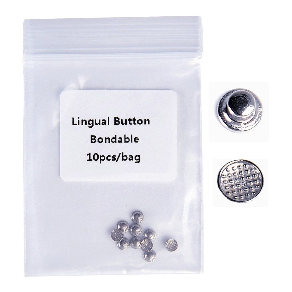 10 pcs/bag Dental Orthodontic Lingual Buttons Bondable Round One Piece Inblock