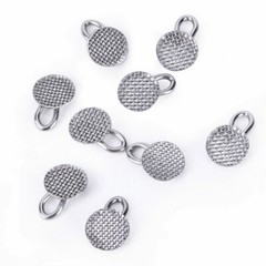 Botones linguales ortodoncia dental Base de malla rectangular redonda Bondable