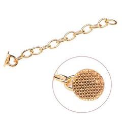 2pcs/pack Dental Orthodontic Traction Chain Round Buttons with Chain Gold Plated