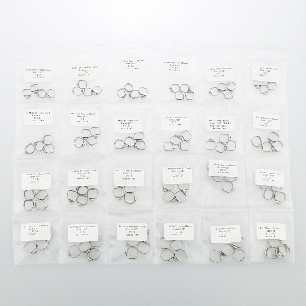 40 Pc Dental Orthodontic Band&Buccal Tube U3/L2 Roth 022 1st Molar 35#-39+#