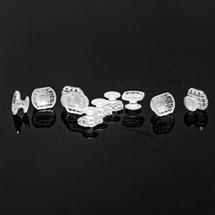 Dental Orthodontic Bondable Clear Ceramic Lingual Button Round/Rectangular Bases
