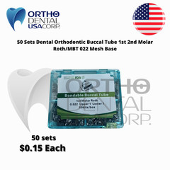 50 Sets 200 Dental Orthodontic Buccal Tube 1st 2nd Molar Roth/MBT 022′ Usa