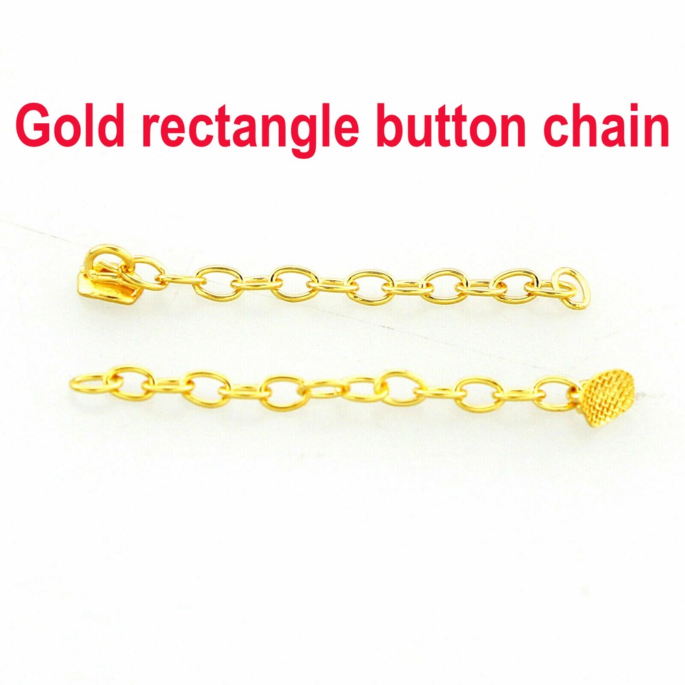 Dental Orthodontic Gold Plated Traction Chain Round/Rectangle Lingual Button 6pc
