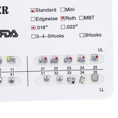 1-100 Packs Dental Orthodontic Bracket Braces Standard Roth 018 No Hook