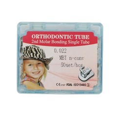 50 Set tubos de ortodoncia Roth MBT 022 1st 2nd Molar Bondable Tubes Mesh Base