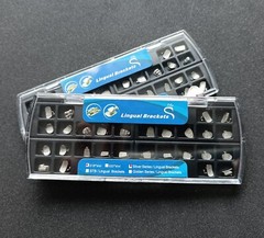 2 Sets Dental Orthodontic Metal Lingual Brackets Brace Buccal Tubes 28pcs/set