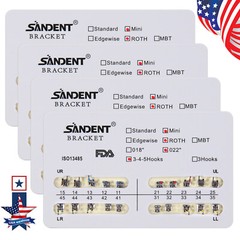 10packs Dental Orthodontic Brackets Braces Mini Roth Slot 022 345 Hook #2 200PCS