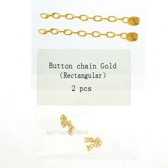 10Pcs Dental Orthodontic Traction Rectangular Button With Chain 18K Gold Plated