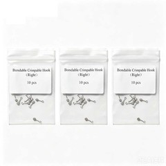 10 Pieces Bondable Sliding Crimpable Hook Long Curved 10Pcs/pack Left Right