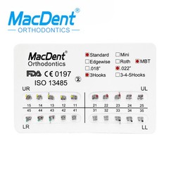 MacDent Dental Orthodontic Brackets Brace Mini Roth MBT Standard 022/018 Hooks