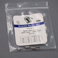 4 Pcs 1 Pack Dental Orthodontic 1st Molar Bracket Buccal Tube Bondable Roth 022