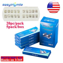 5pack Orthodontic Metal Brackets Dental Mini Braces 022” ROTH/MBT 345hook 【USA】