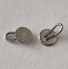 10pcs Dental Lingual Buttons With Traction Hook Mesh Base Round Long