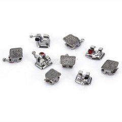 10X Dental MIM Orthodontic Bracket Brace Metal Mini MBT.022 Hooks 345 Laser Mark