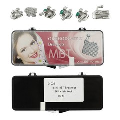 Orthodontic Mini Roth Brackets Dental Metal MIM MBT Braces 022 345HK Hooks 6-6