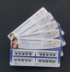 10 Sets Dental Metal Bracket MIM Monoblock Mini Roth 022 no hooks Mesh Base