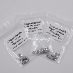 1Bag Dental Orthodontic Lingual Sheath with Hook On Right/Left No Hook 10 Pcs