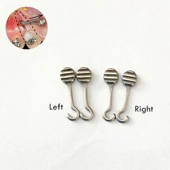 10 Pieces Bondable Sliding Crimpable Hook Long Curved 10Pcs/pack Left Right