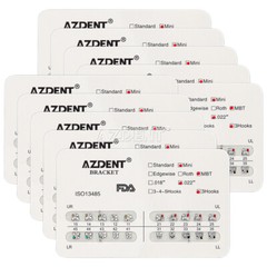 10 X AZDENT Dental Orthodontic Brackets Braces Mini MBT.022 Hook 3 Metal