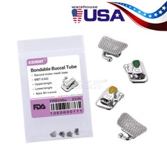 AZDENT Dental Ortho Buccal Tube Non-Conv 1st/2nd Molar Roth/MBT .022 Bondable