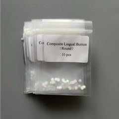 30Pcs Dental Orthodontic Bondable Lingual Buttons Ceramic Round Base Mesh Base