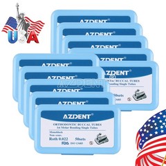 US 50Sets Dental AZDENT Orthodontic 1st Molar Buccal Tubes MIM Roth.022 Bondable