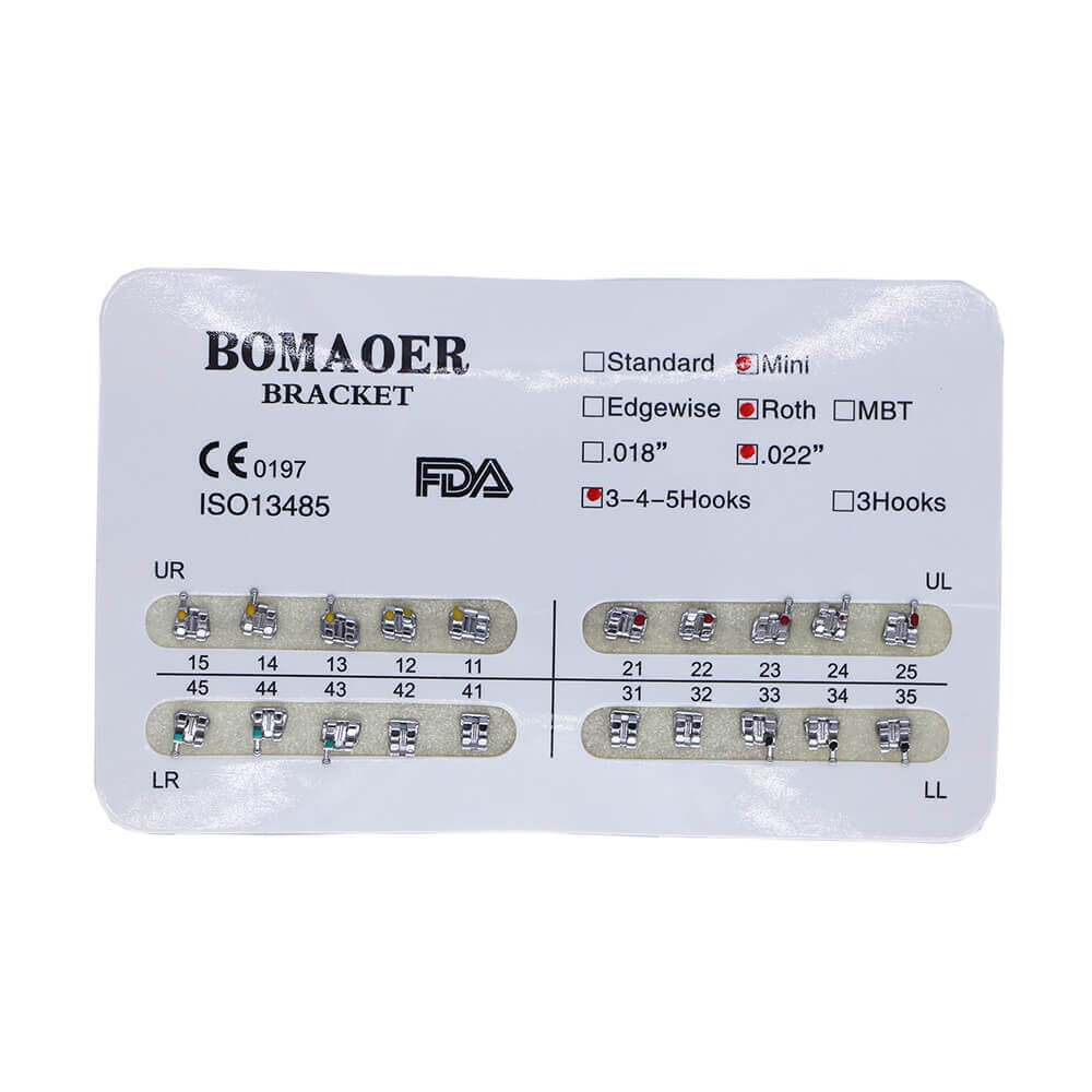1 Pack Dental Orthodontic Metal Bracket Brace Mini Roth 022 345 Hook 20PCS/Pack