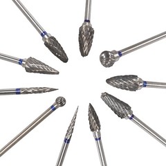Dental Lab Polishing Bur Drills Tungsten Steel Carbide Burs HP 2.35MM Tip JL
