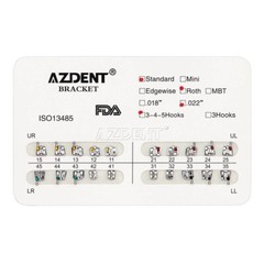 10X Dental Brackets Ortho Standard Roth Slot.022 Hooks 3,4,5 Metal Braces USA