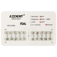 Dental Orthodontics Brackets Braces Mini Roth Slot 0.022 Hooks 3 AZDENT