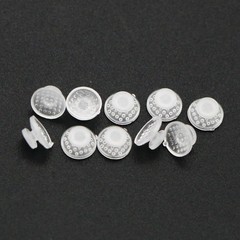 US 100Pcs Ortho Lingual Buttons Dental Ceramic/Metal Bondable Round Mesh Base