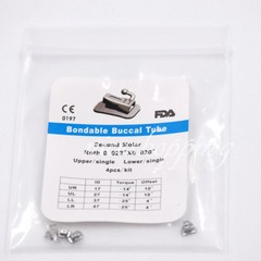 1x Dental Orthodontic 2nd Molar Bracket Buccal Tube Bondable Roth 022 4 Pcs/Pack