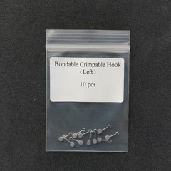 10 Pieces Bondable Sliding Crimpable Hook Long Curved 10Pcs pack Left Right