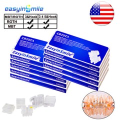 10X Dental Orthodontic Brackets ceramic Braces Mini MBT/Roth Slot.022 Hooks 345
