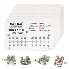 10Packs MacDent Dental Ortho Brackets Mini/Standard MBT/Roth 022/018 Hooks 3 4 5