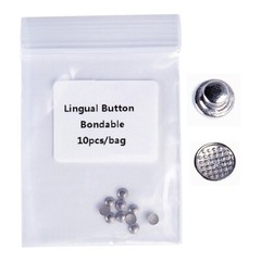 10Pcs/Bag Metal Lingual Buttons Bondable Dental Orthodontic Round Monoblock MIM