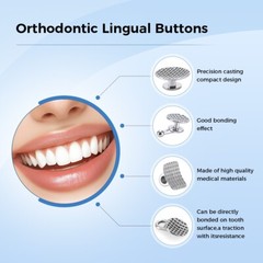 AZDENT Dental Orthodontic Lingual Buttons Bondable Round/Rectangular Mesh Base