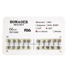 Professional MBT 0.022″ Slot with Hooks Orthodontic Brackets, 20-Pack Set