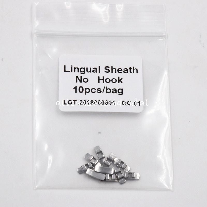 10 Packs Dental Orthodontic Lingual Sheath With Hook On Left / Right/ NO Hook