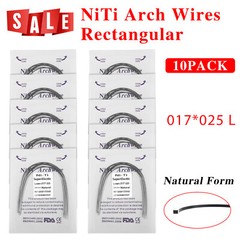 100pc Dental Ortho Niti Natural Form Super Elastic Rectangular Arch Wires 17x25L
