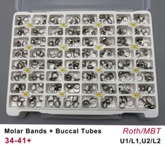 Dental Orthodontic 1st Molar Bands Weld Buccal Tubes 34-41+ MBT Roth 022 U2/L1