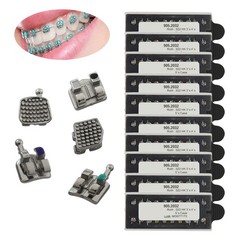 10Sets Orthodontic Brackets MIM Metal Braces Mini Roth 022 345 Hook Twin 5-5