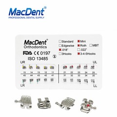 10Packs MacDent Dental Ortho Brackets Mini/Standard MBT/Roth 022/018 Hooks 3 4 5